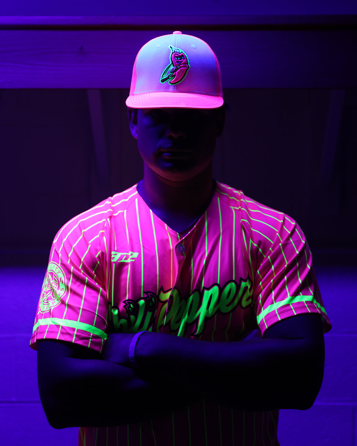 Chili Peppers Pink Pinstripe Button Down Jersey