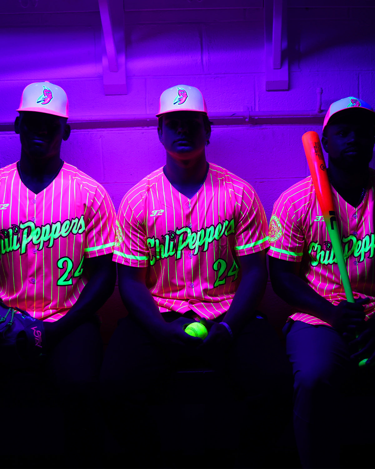 Cosmic Baseball Jersey - Pink Button Down