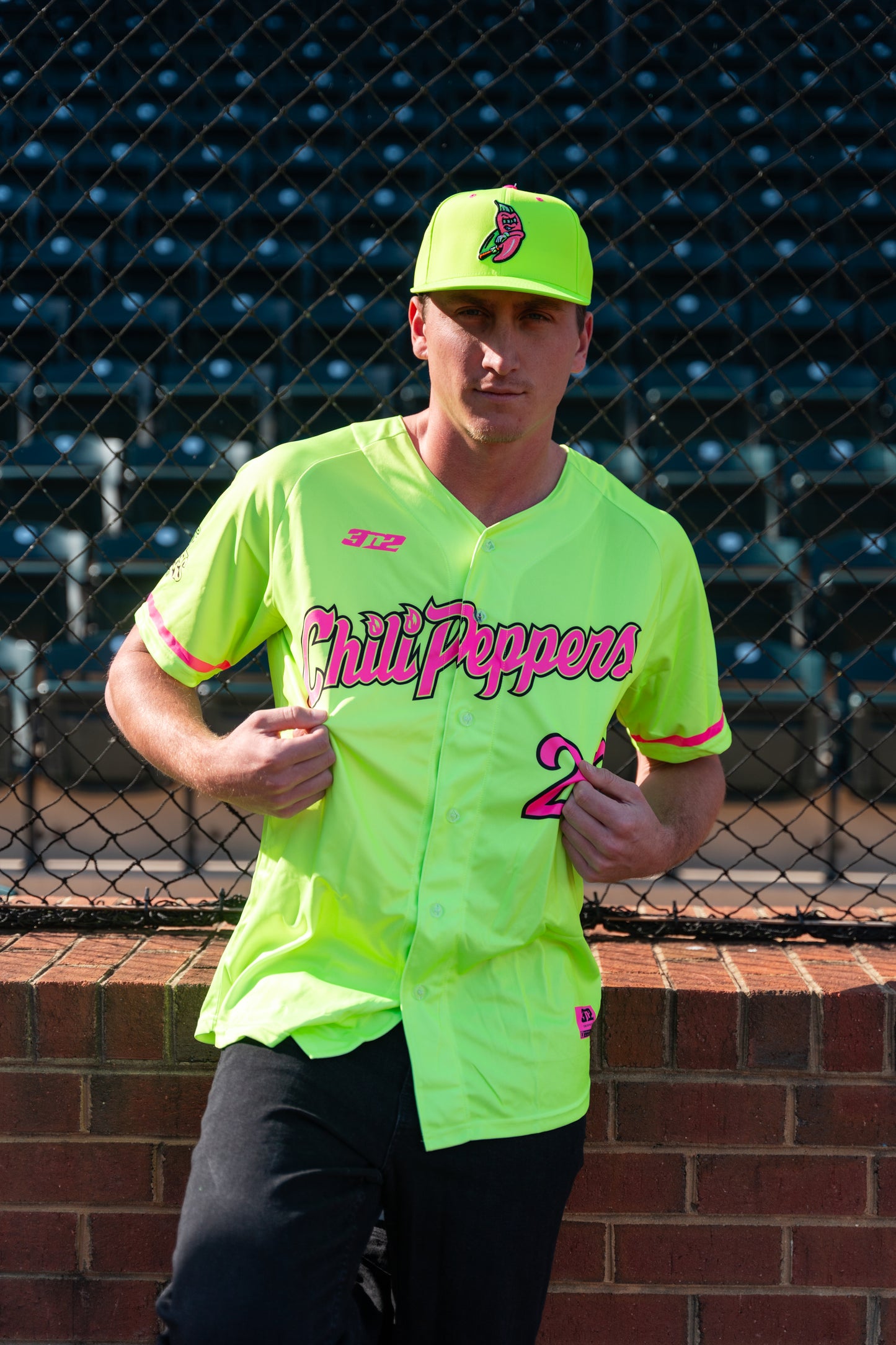 Chili Peppers Green Cosmic Button Down Jersey