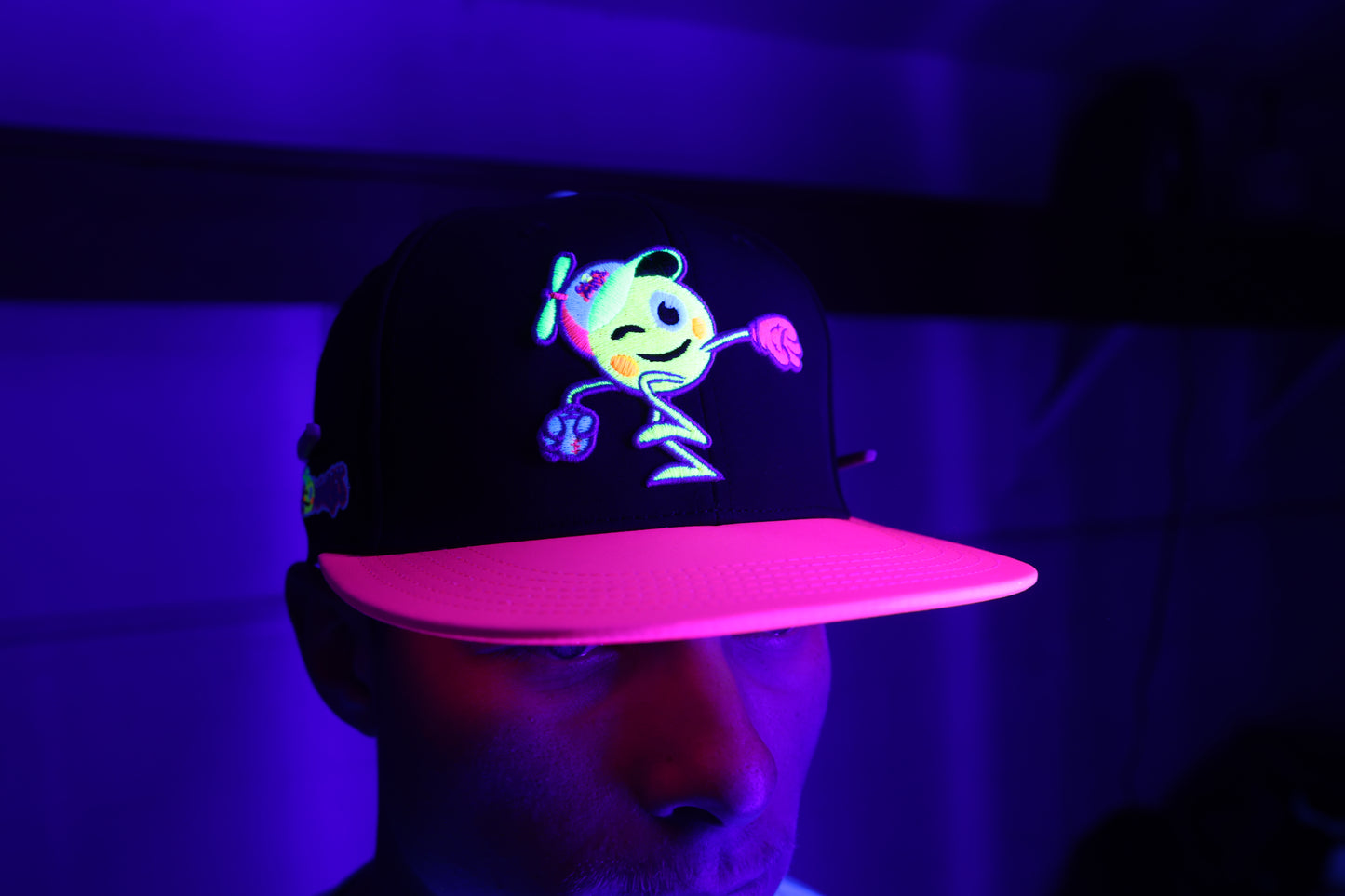 Glow Mojis Black and Pink Hat
