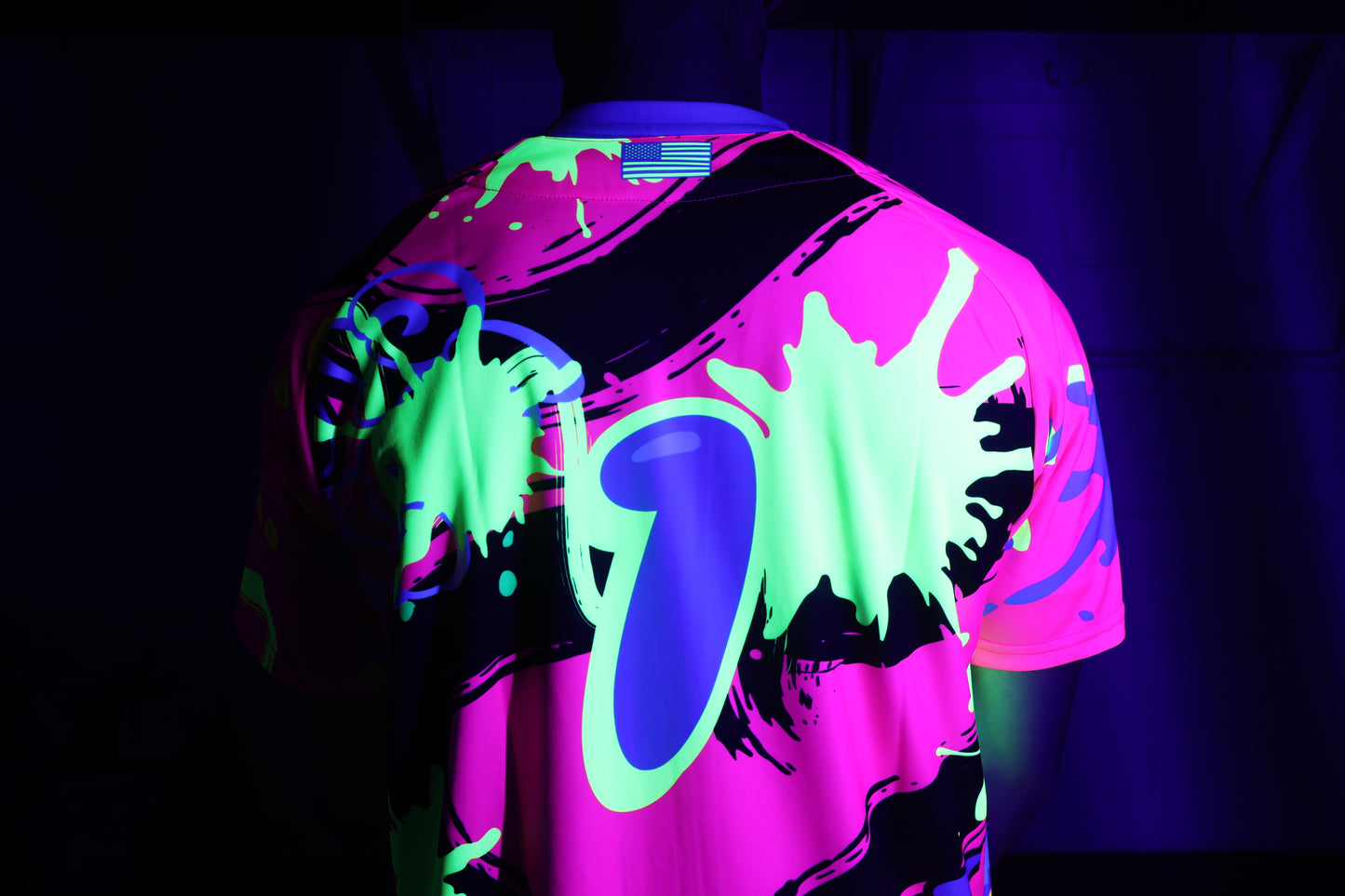 Glow Mojis Pink Splatter Button Down Jersey