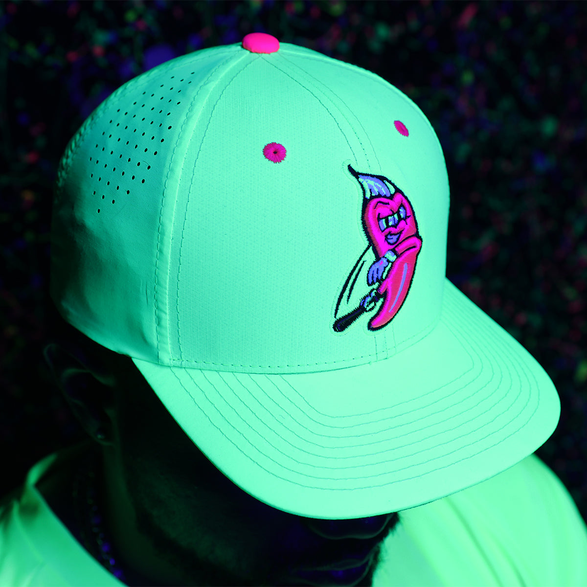 Cosmic Green Poly Mesh Hat