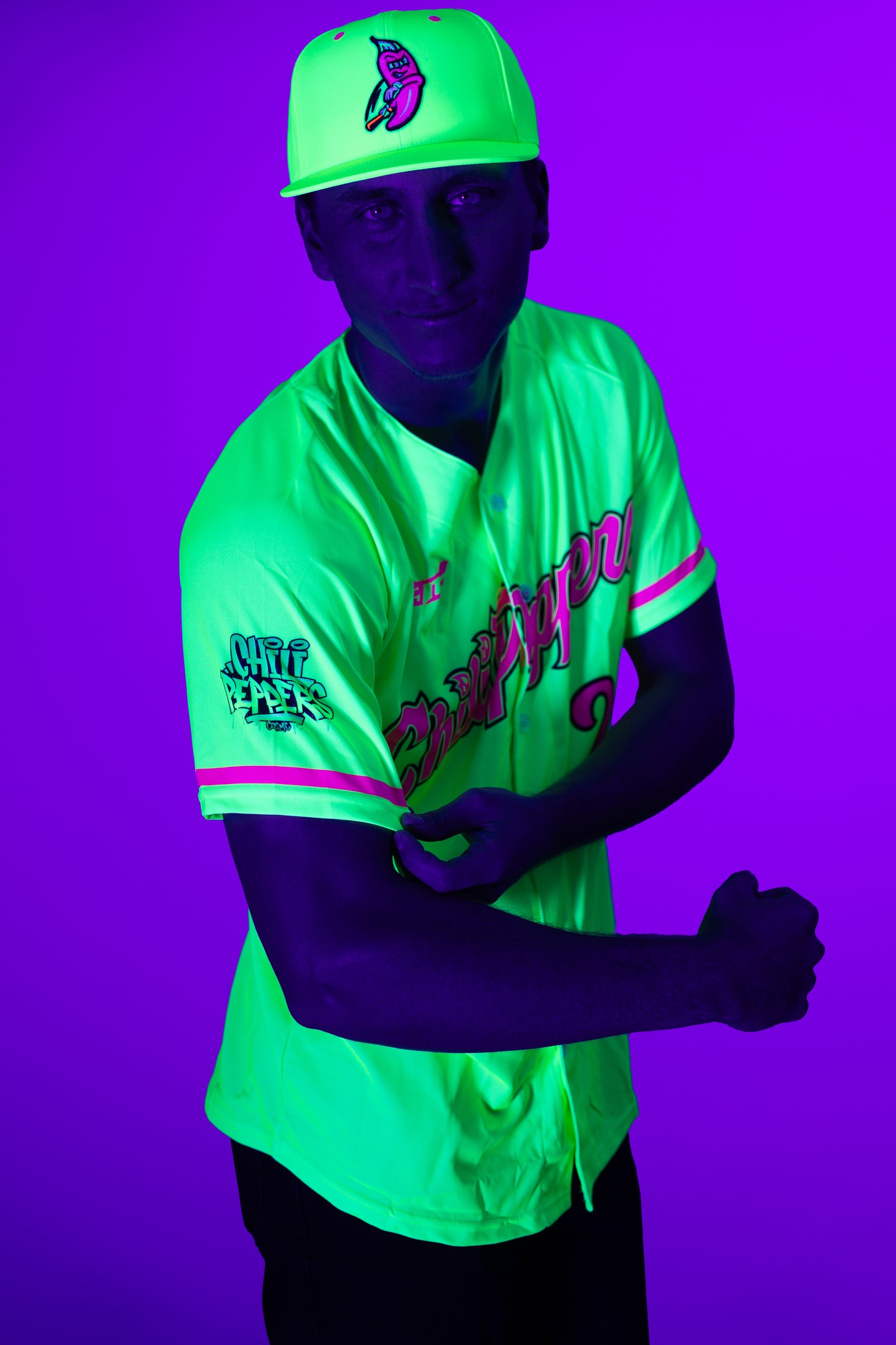 Chili Peppers Green Cosmic Button Down Jersey