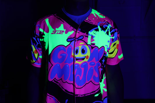 Glow Mojis Pink Splatter Button Down Jersey