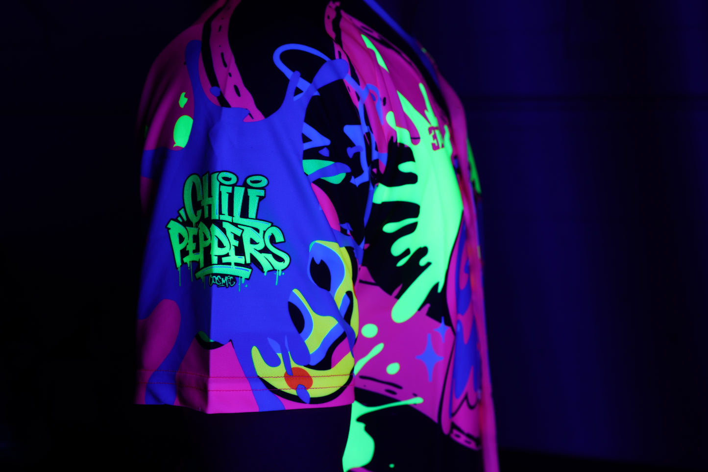 Glow Mojis Pink Splatter V-neck Jersey